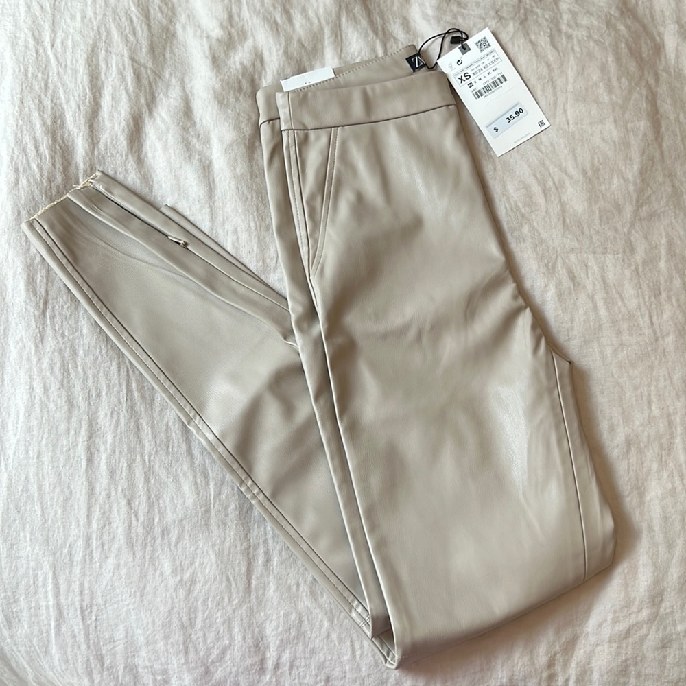 ZARA faux leather skinny pants
